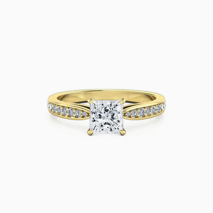 Classic Princess cut diamond engagement ring