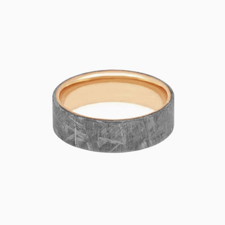 Gibeon Meteorite Overlay With RoseGold