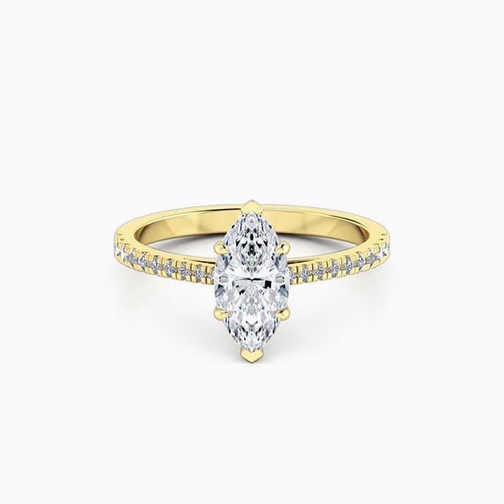 Marquise Cut Engagement Ring on a Diamond Band