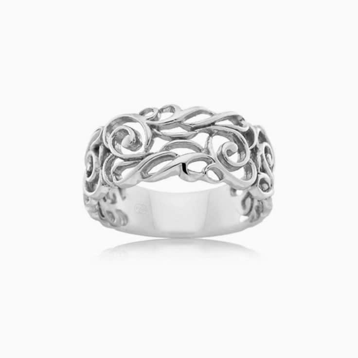 Patterned ladies gold ring J2398