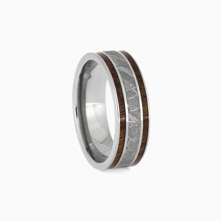 Meteorite Band with Cedar Red inlays