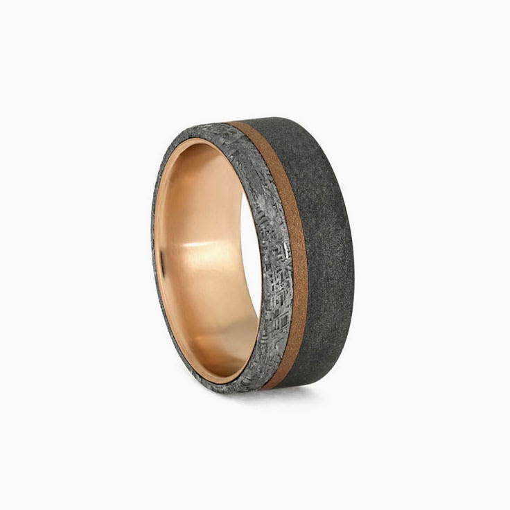 Meteorite With Rose Gold And Titanium
