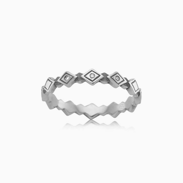 Patterened diamond stack ring J3787