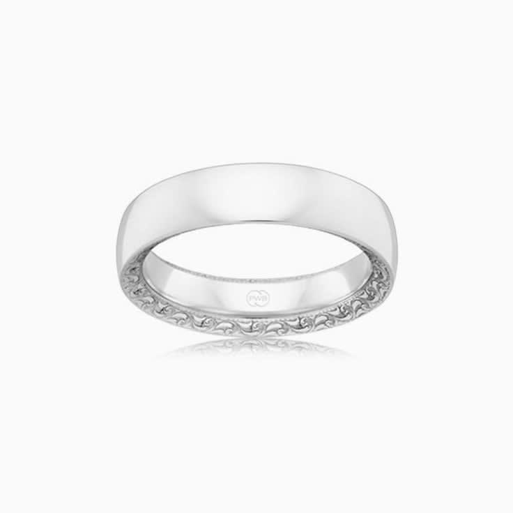 Side carved wedding ring OR3824