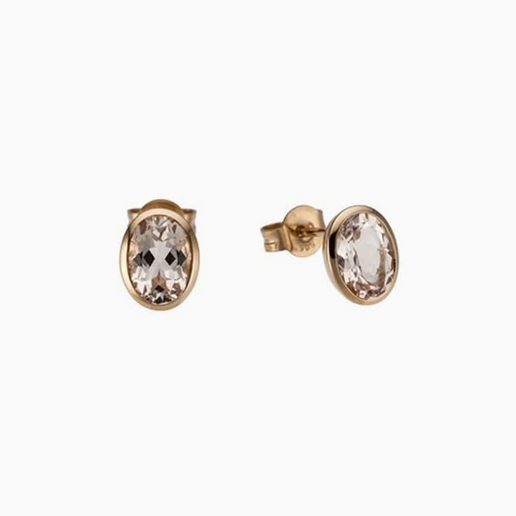 Bezel set morganite studs