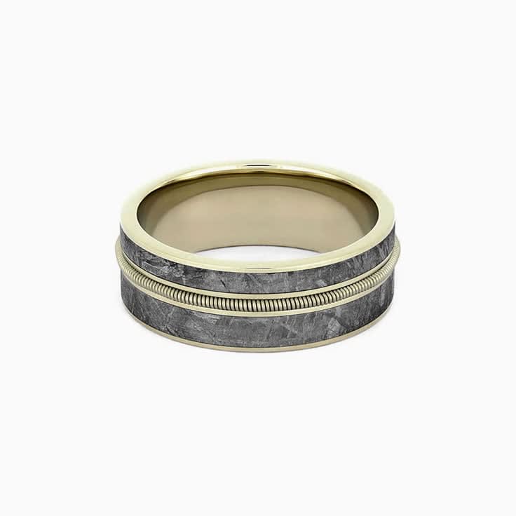 Mens Band With Guitar string And Meteorite