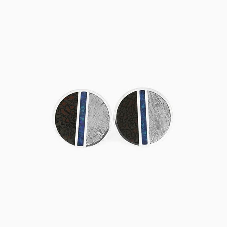 Dino Bone meteorite opal cufflinks
