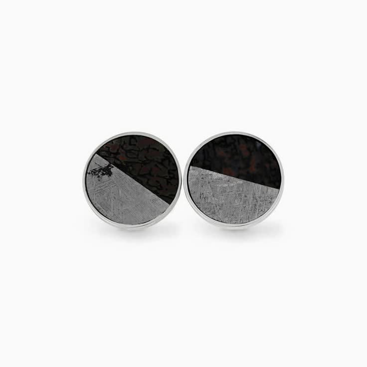 meteorite and dino bone cufflinks