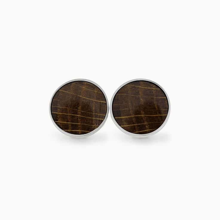 whiskey barrel oakwood cufflinks