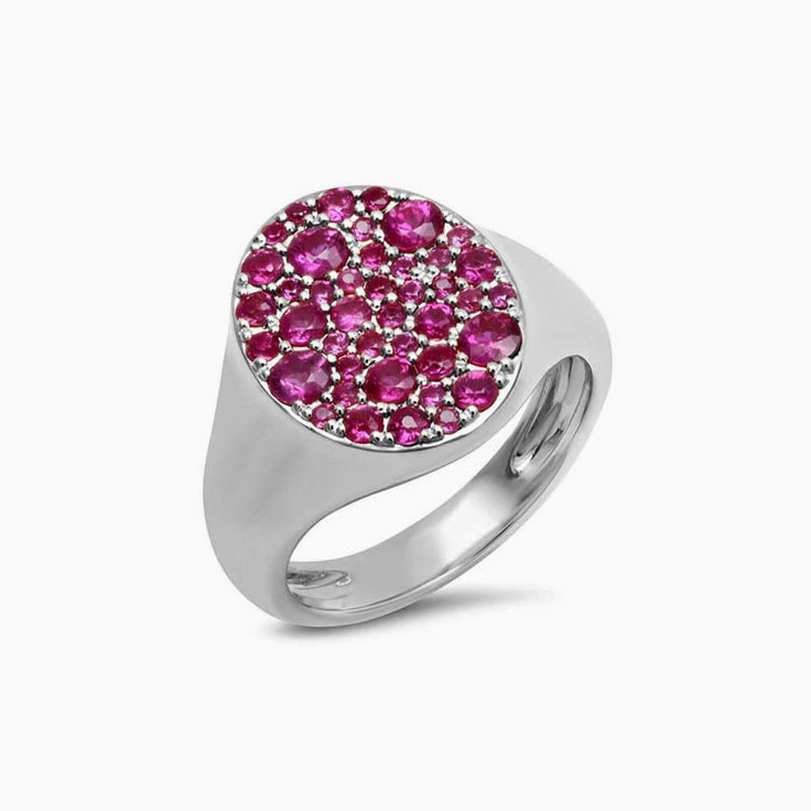 Womens Jewellery Rings Metallic Buddha Mama Pink Tourmaline Enamel Ring in Gold 