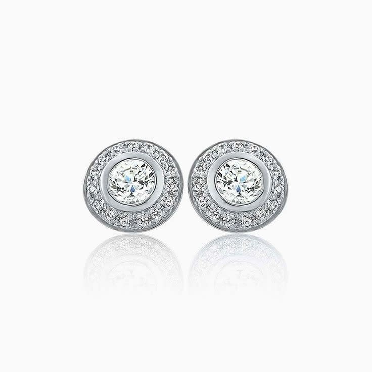 Bezel set with halo studs