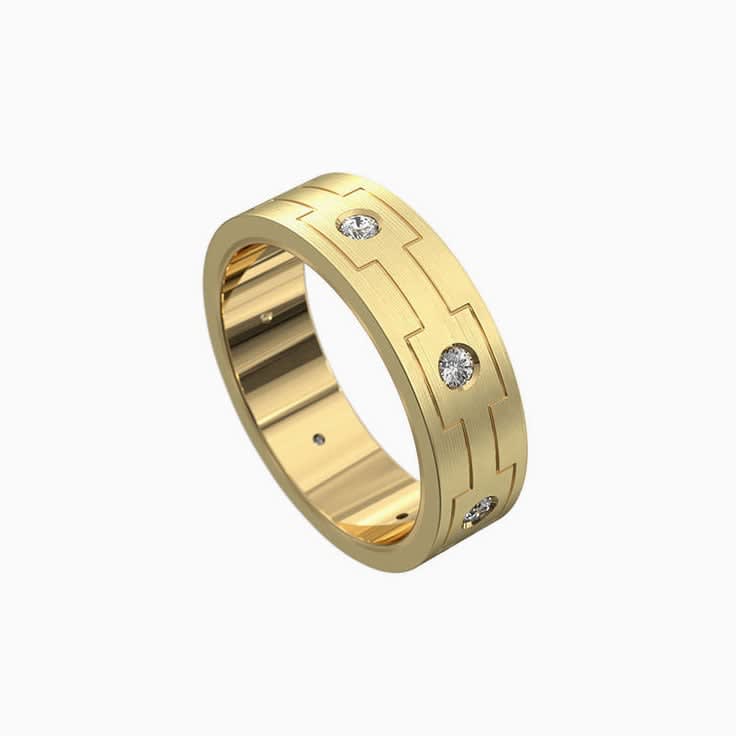 Drop set mens ring 7017