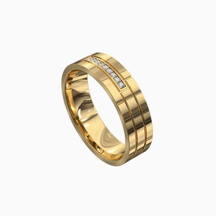 Grooved diamond ring7071