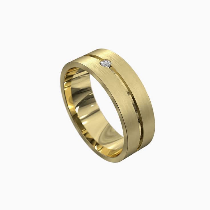 Centre grooved diamond ring 7076