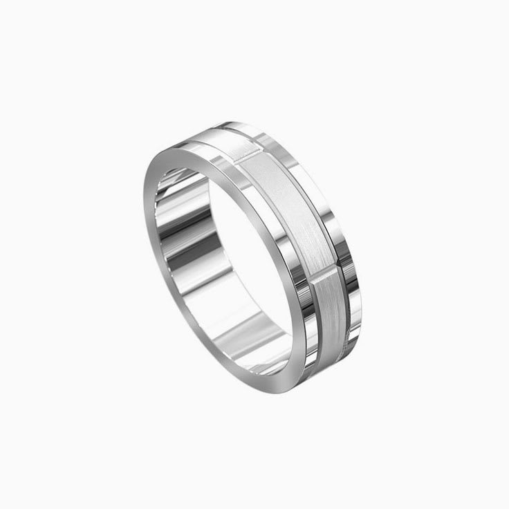 Grooved Mens ring 5024
