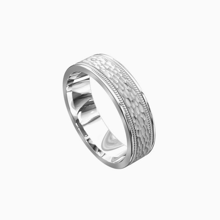 Hammered Ring with Milgrain edges 5082