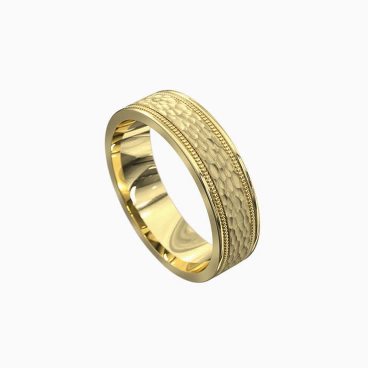 Hammered Ring with Milgrain edges 5082