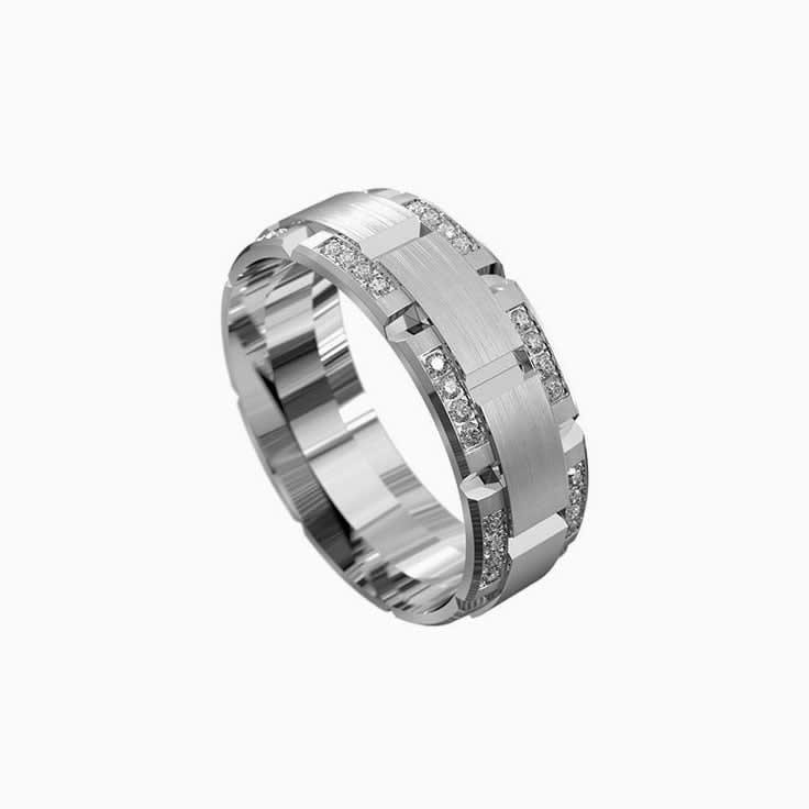 Diamond mens wedding ring 7088