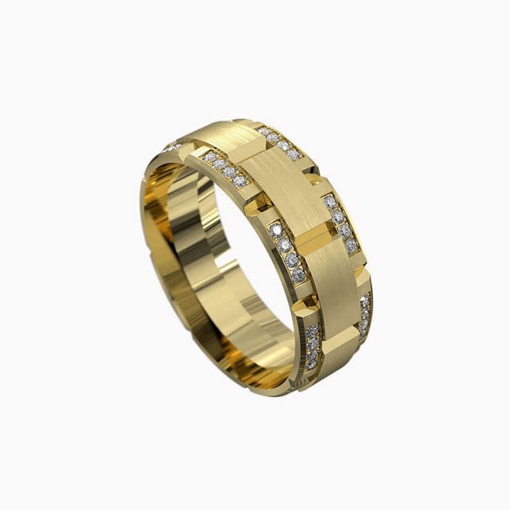 Diamond mens wedding ring 7088