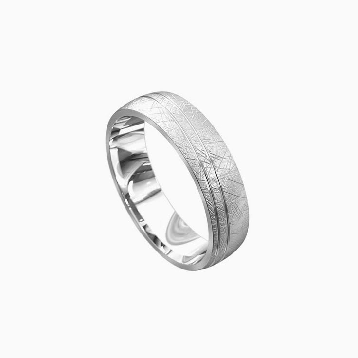 Matt grooved mens ring 4097