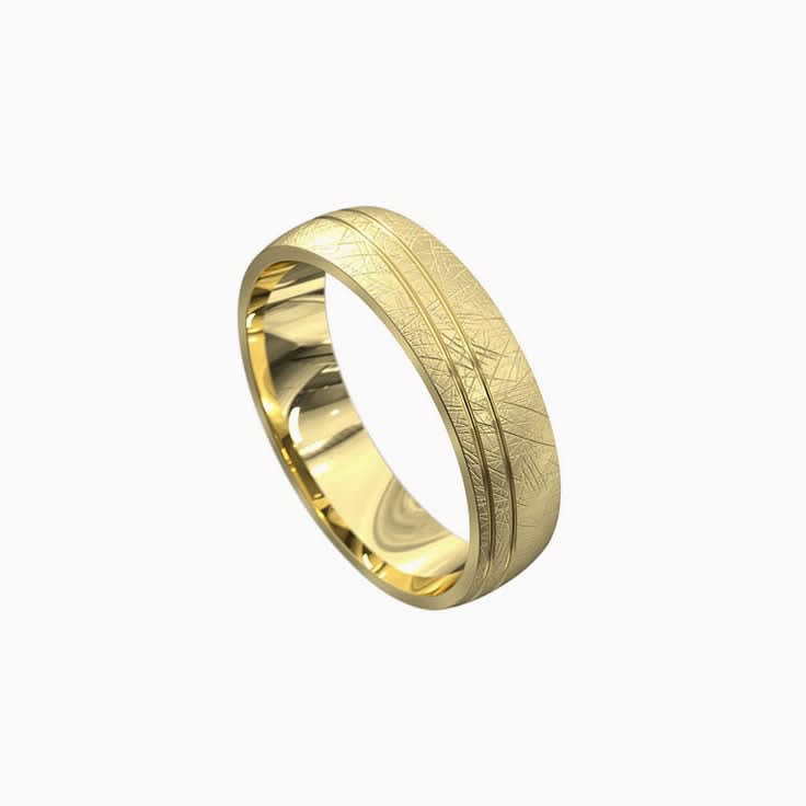 Matt grooved mens ring 4097