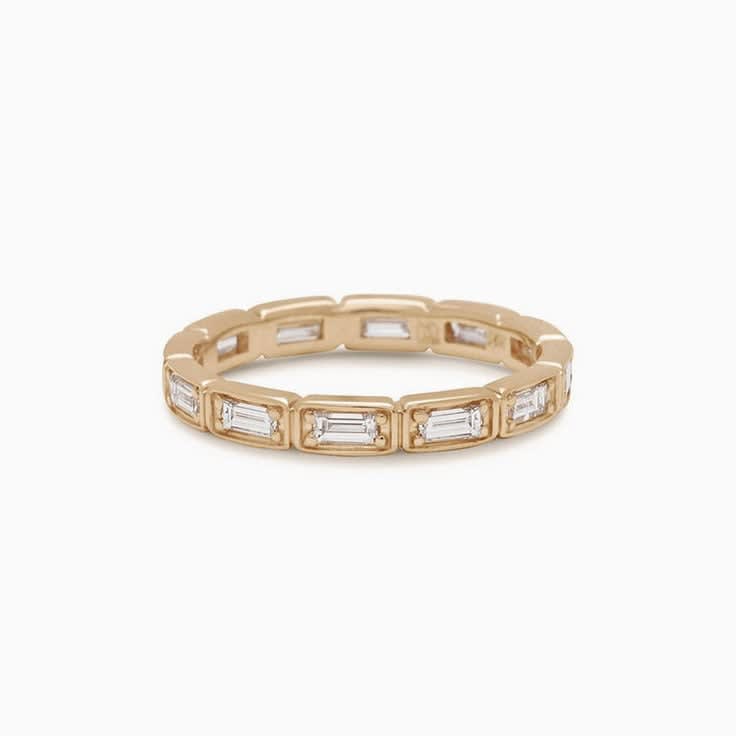 Baguette cut wedding Band