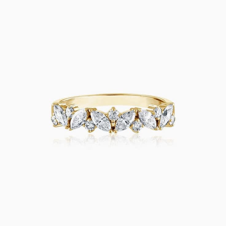 Marquise and Round Diamond Band