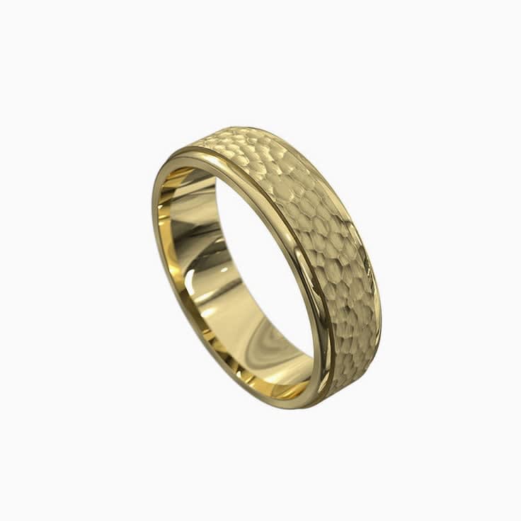 Hammer finish mens ring 4042