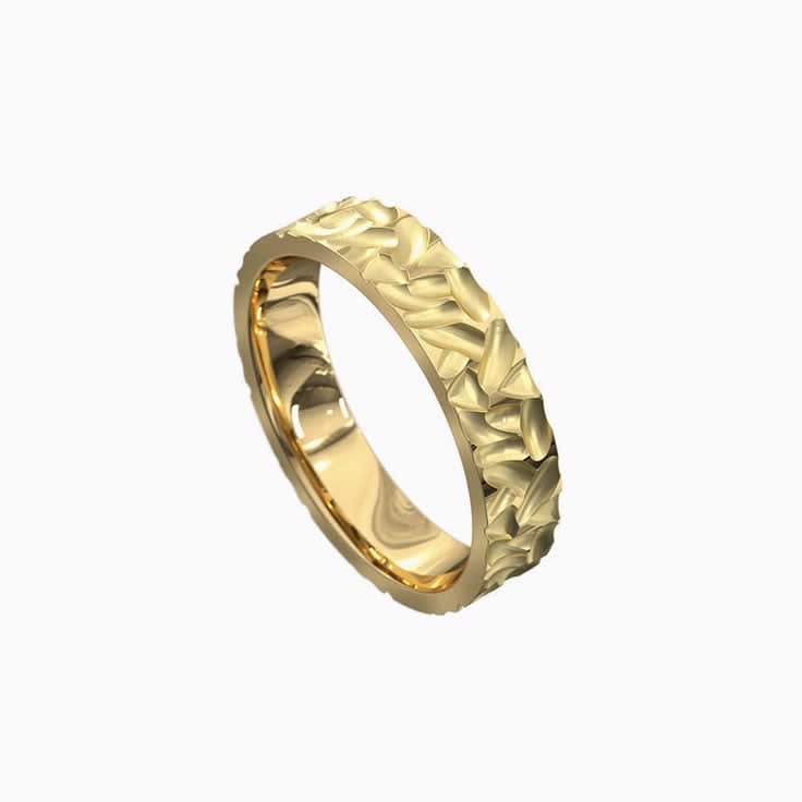 Carved mens wedding ring 5003