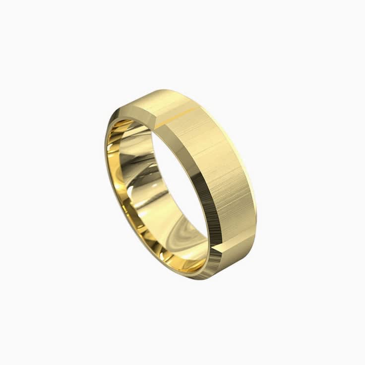 Bevelled edge mens ring 5090