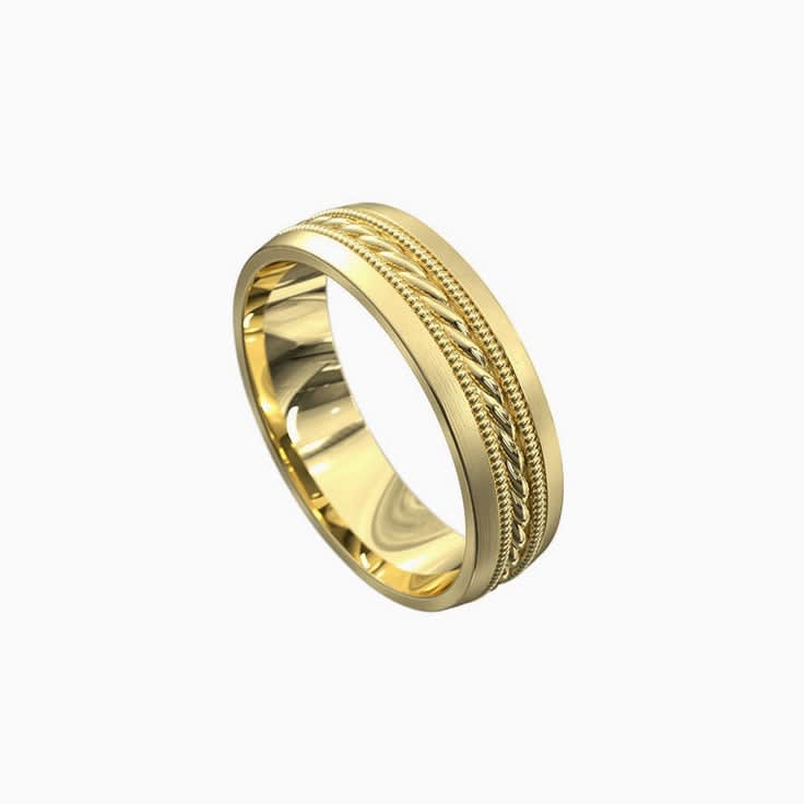 Grooved mens ring 5098