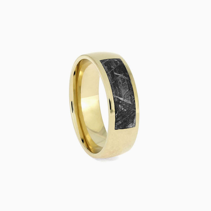 Meteorite wedding ring