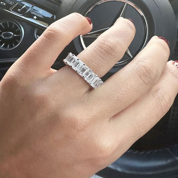 Emerald eternity ring Lab grown Diamond