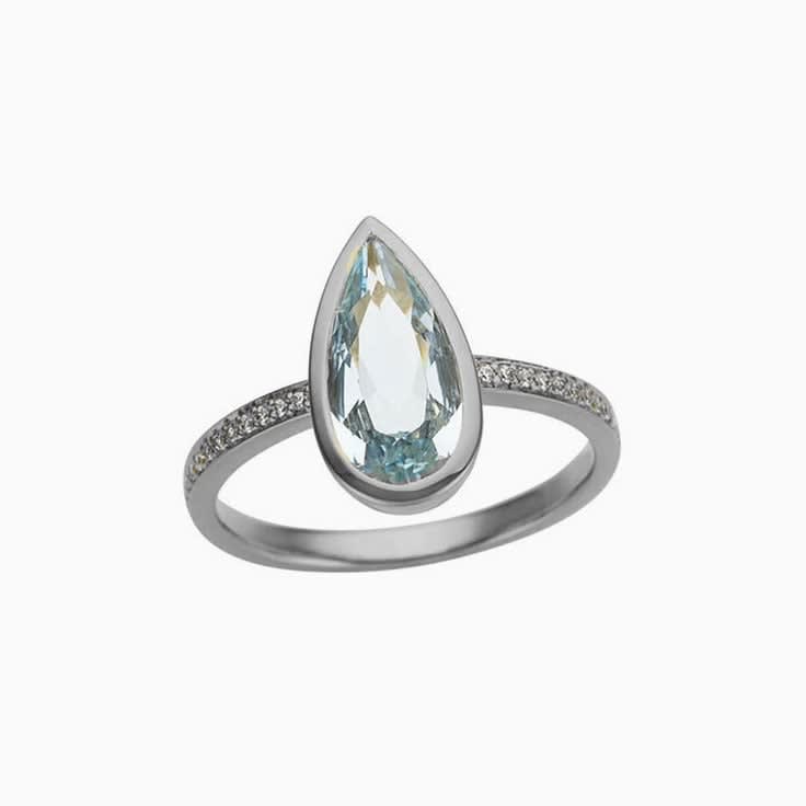 Pear cut topaz ring