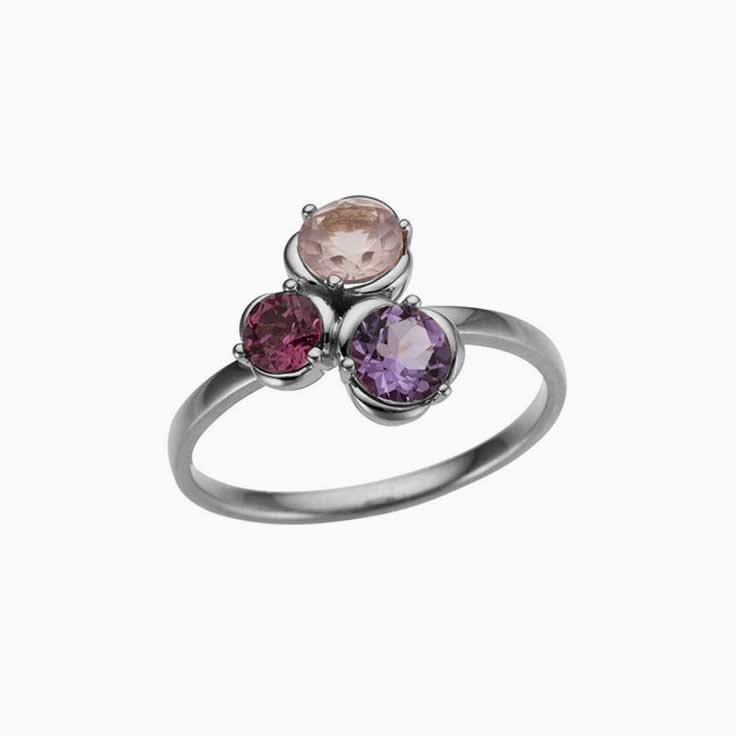 Multi colours gemstone ring