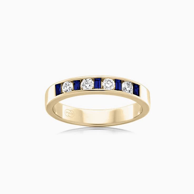 sapphire and diamond channel set