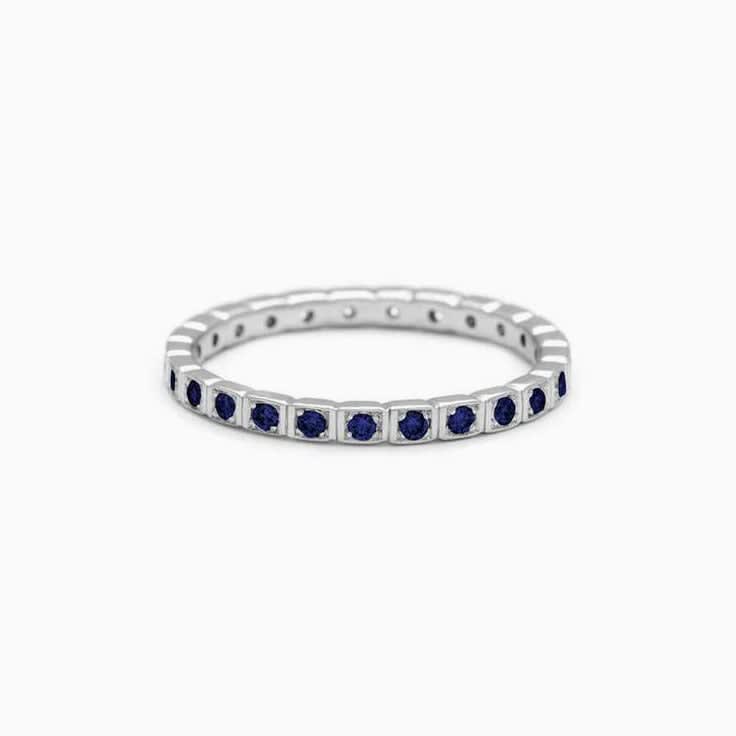 Sapphire eternity wedding band