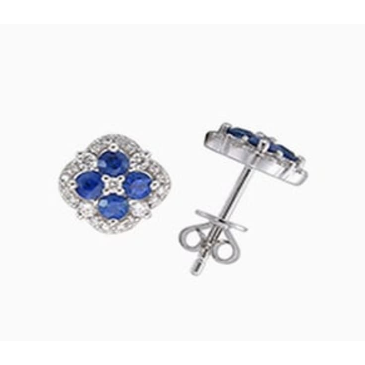 Blue sapphire with diamond studs