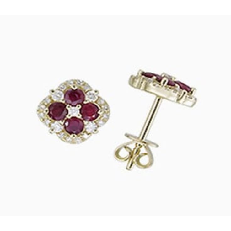 Rubies with diamond studs