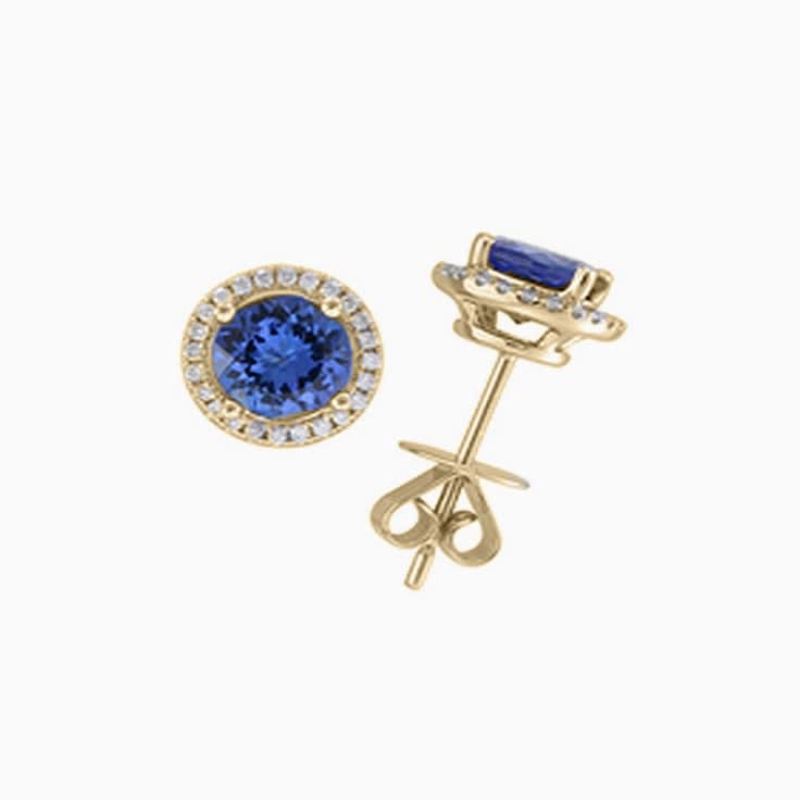 Tanzanite and diamond studs