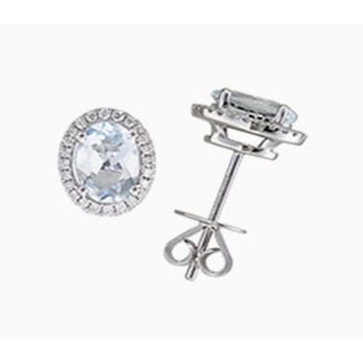 Oval Aquamarine Studs