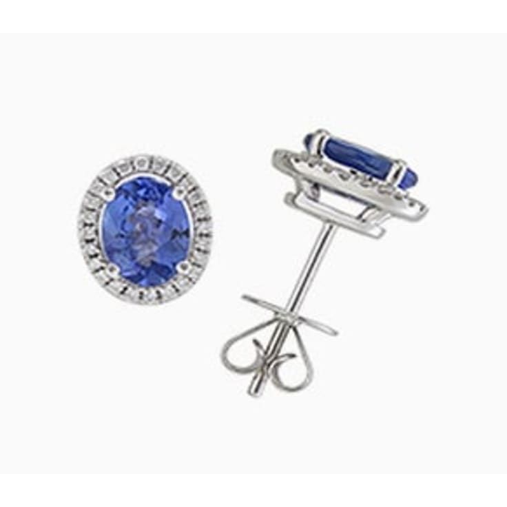 Oval Tanzanite Diamond Studs