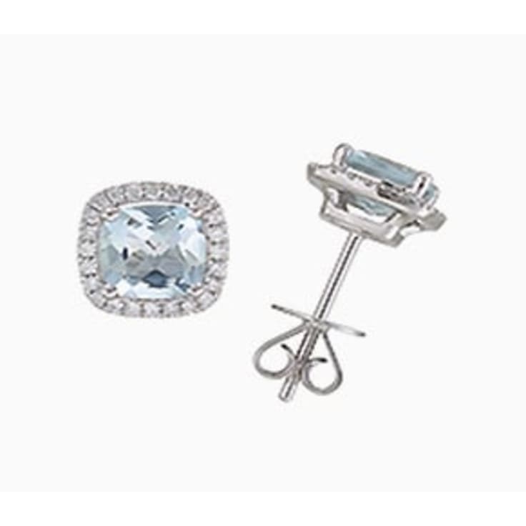 Cushion Aquamarine studs