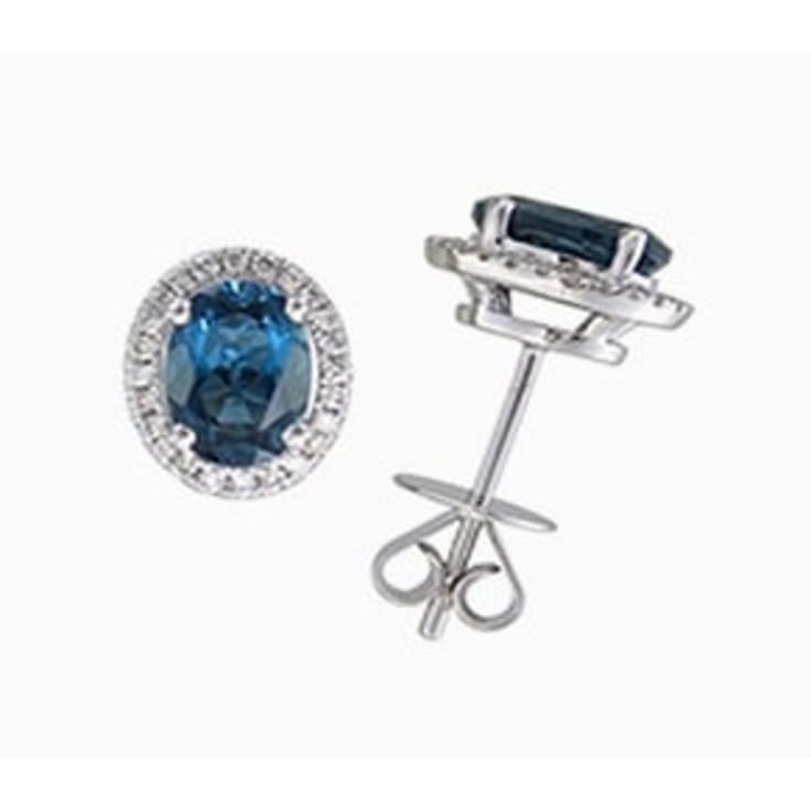 London Blue topaz halo studs