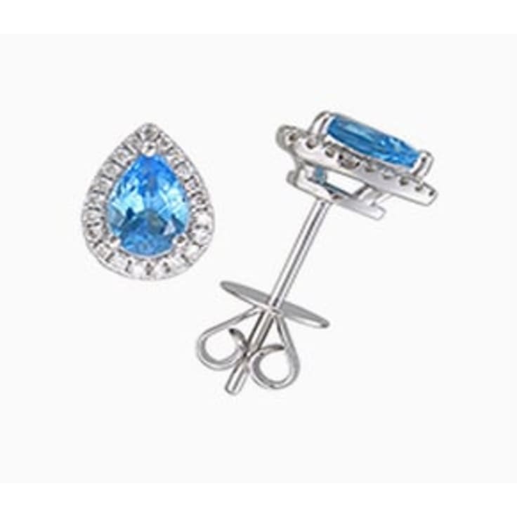 Pear shape topaz studs