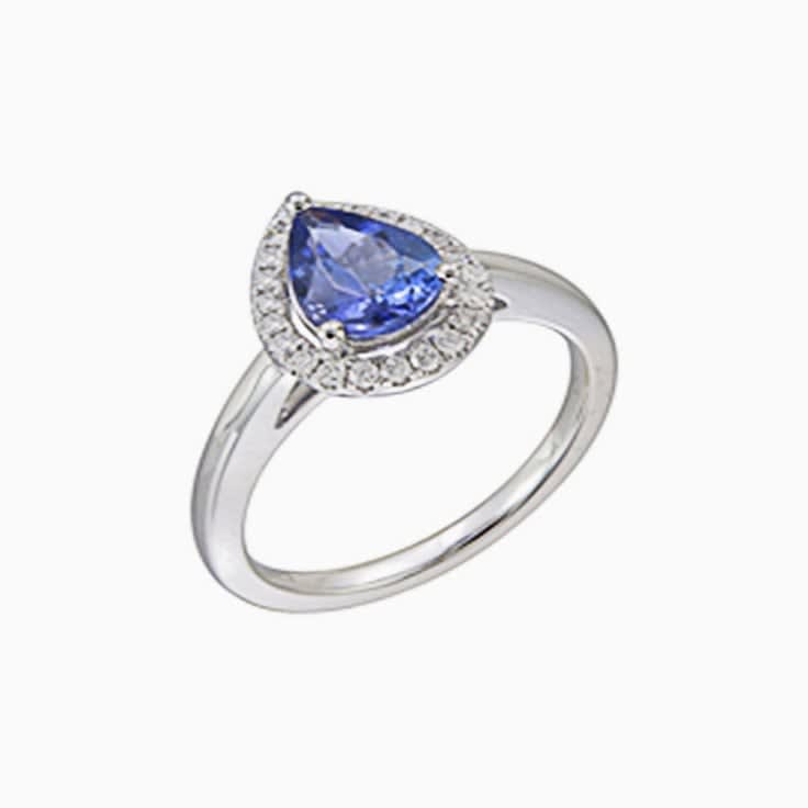 Pear Tanzanite ring