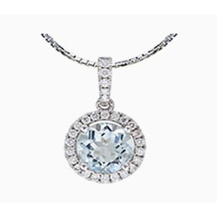 Aquamarine and diamond pendant