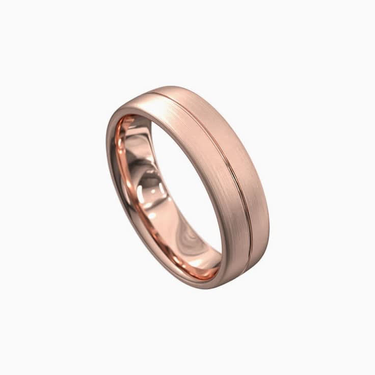 Centre Grooved Mens Wedding Band