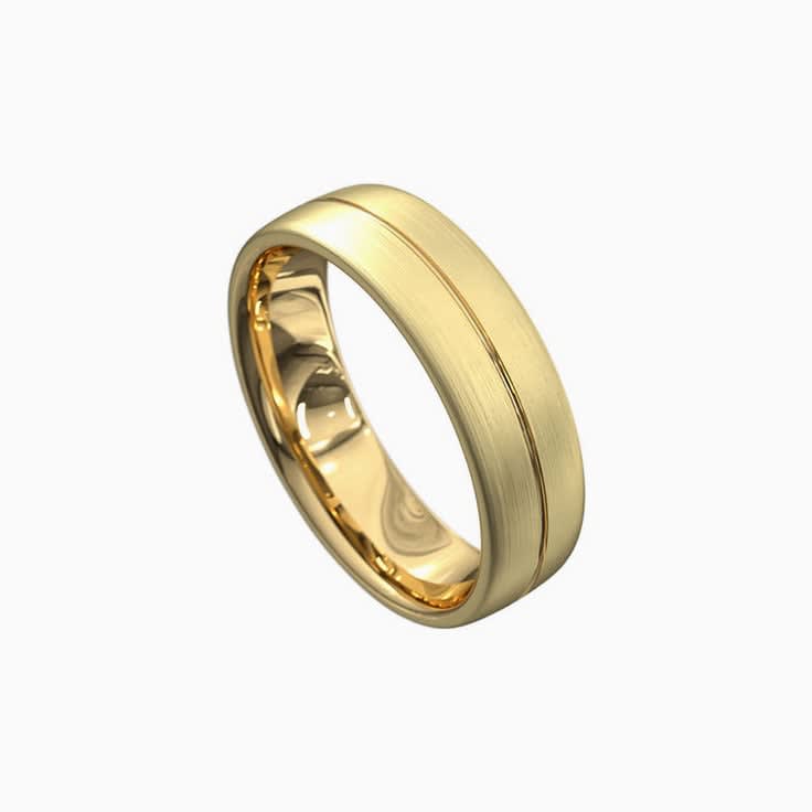 Centre Grooved Mens Wedding Band
