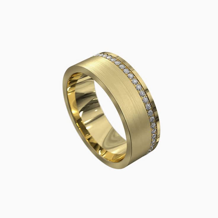 Diamond and gold mens ring